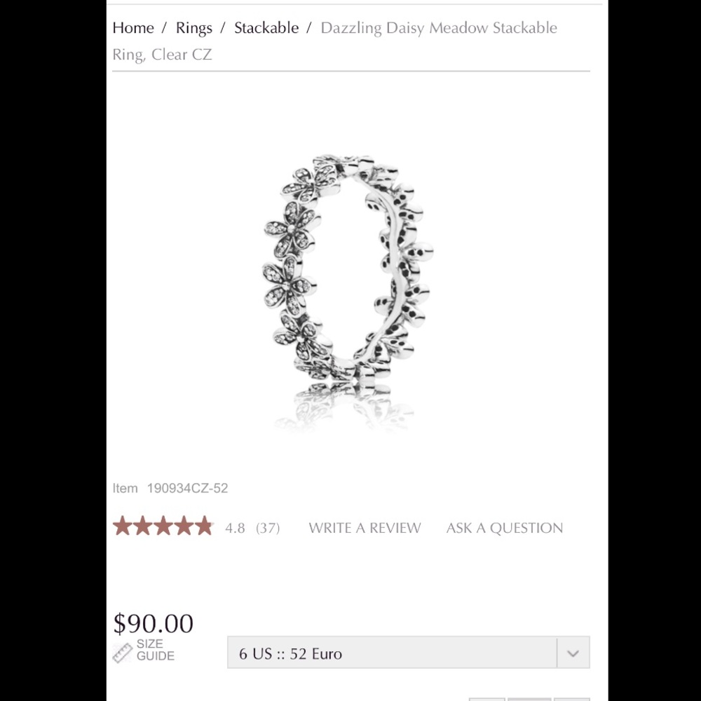 Pandora Dazzling Daisy Meadow Stackable Ring